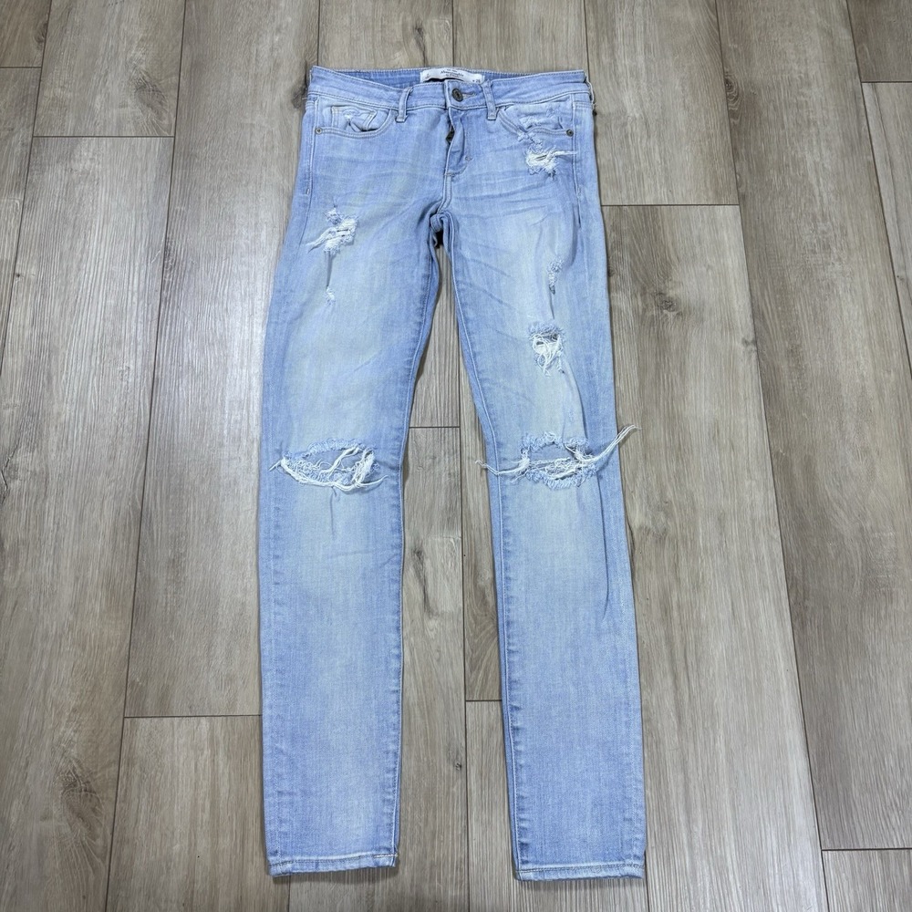 Y2K‎ Abercrombie & Fitch Low Rise Skinny Jeans Womens Size 26 Light Wash Preppy